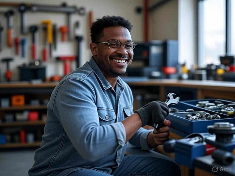 happy man at work